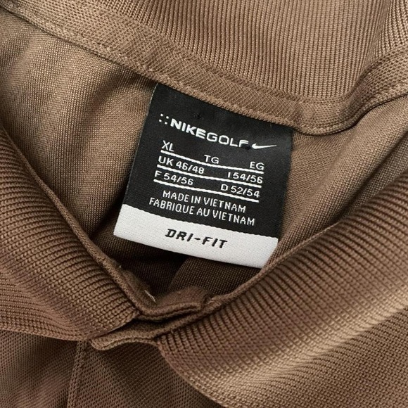 Nike Golf XL Dri-FIT Polo Shirt Mens Brown Baker‎ Hughes Short Sleeve Athletic - Picture 3 of 5